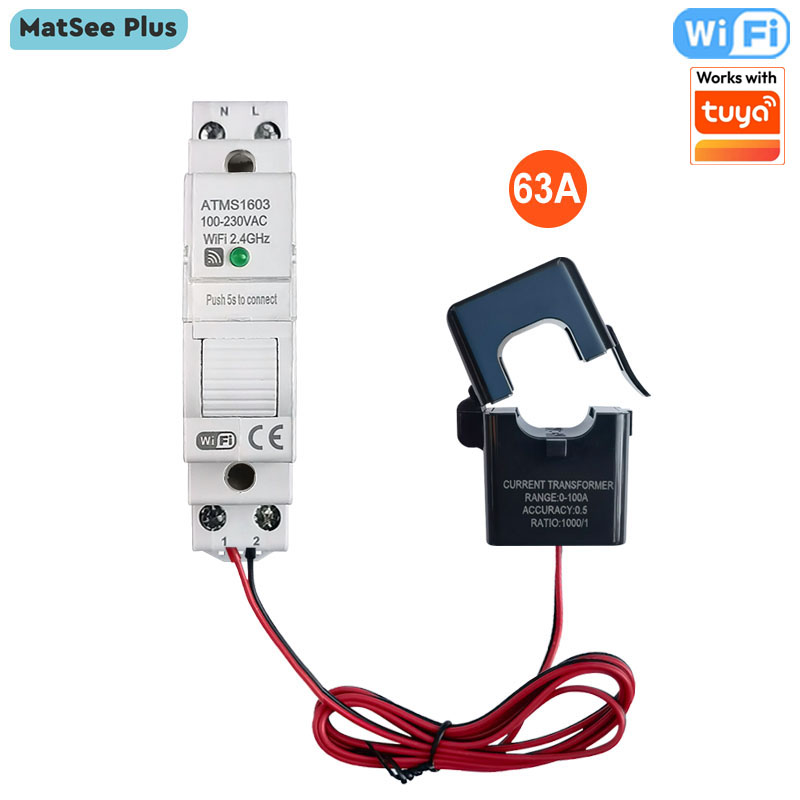 Energy Meter Din Rail Wifi - Smart WiFi Digital Energy Meter 63A