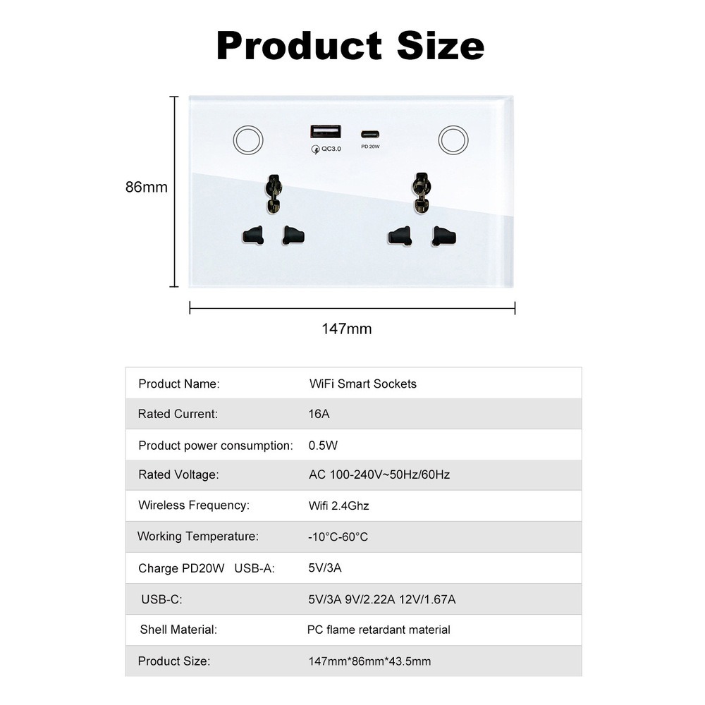 Smart Socket 16A Tuya App - Tuya APP WiFi Smart Socket 147
