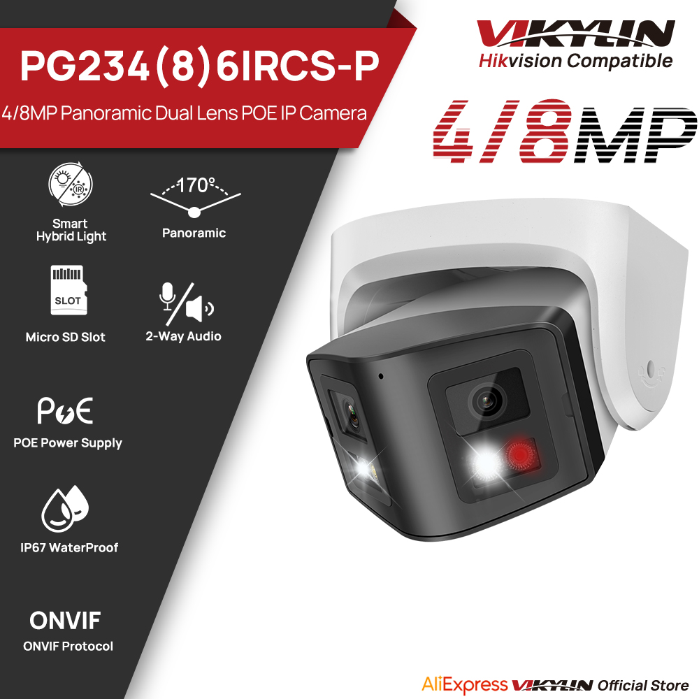 Smart Plug Outdoor Waterproof - Vikylin 4/8MP Panoramic Smart Dual Light