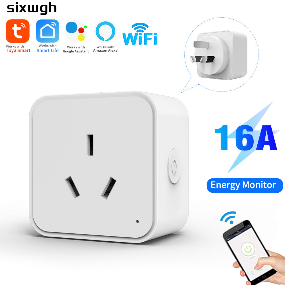 Smart Plug Energy Monitoring Wifi - WiFi Tuya AU Standard Smart Plug