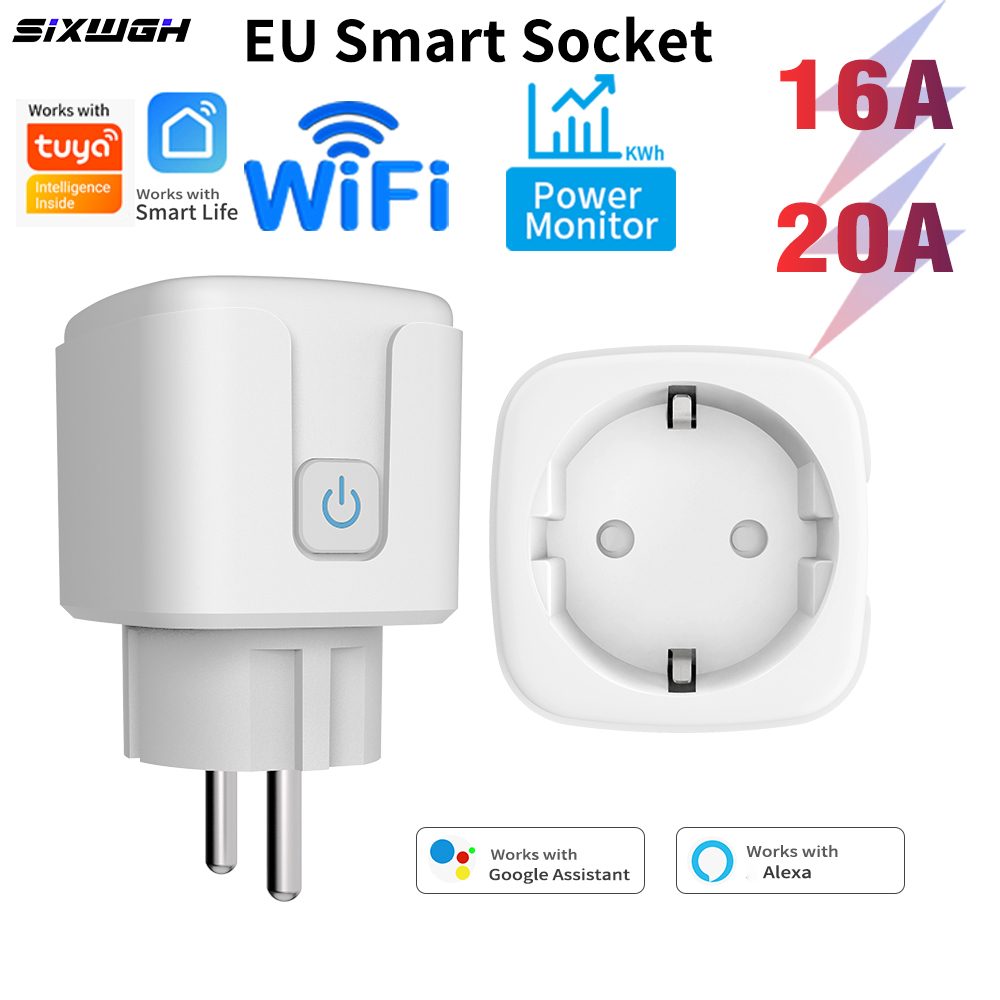 Smart Socket With Timer Countdown - 20A/16A Tuya WiFi Smart EU Plug