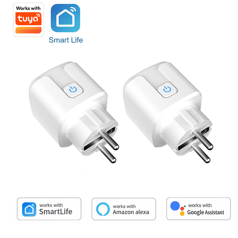 Smart Plug Energy Monitoring Wifi - Tuya EU Smart Plug Supports Wi-Fi,