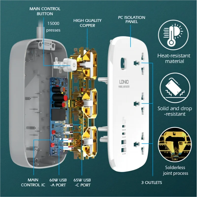 LDNIO Universal Power Strip wi - Smart Plug Surge Protector review and price