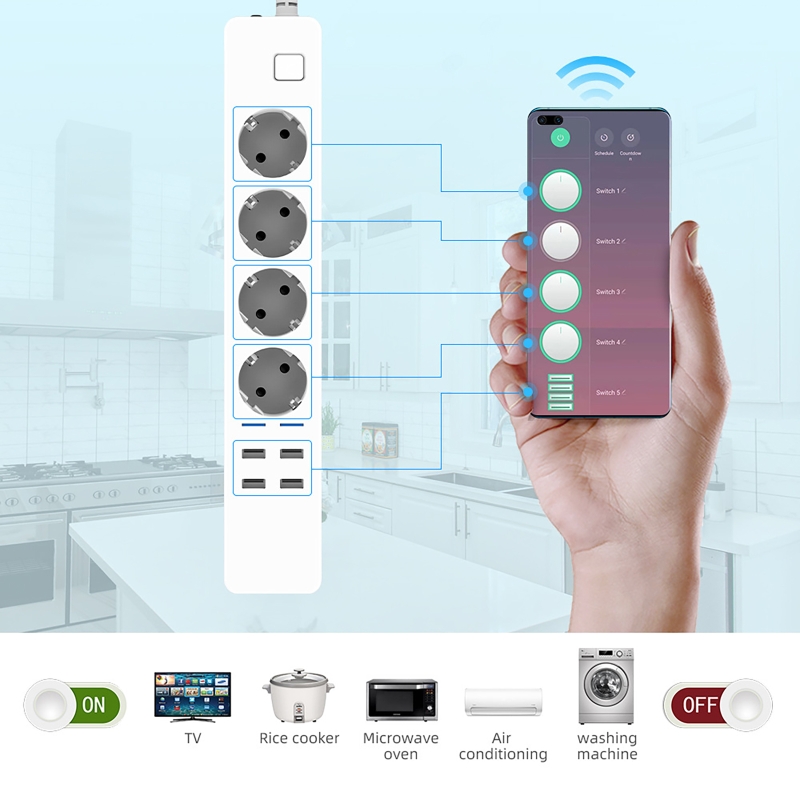 WIFI Smart Power Strip with 4  - Smart Power Strip 4 Outlet Usb review and price