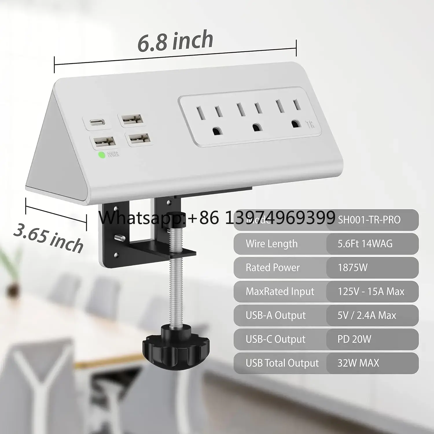 Desk Power Bar with PD 20W USB - Smart Power Strip 4 Outlet Usb review and price