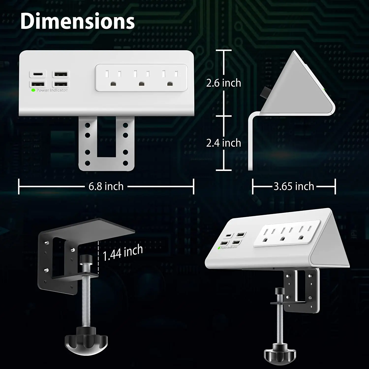 Desk Power Bar with PD 20W USB - Smart Power Strip 4 Outlet Usb review and price