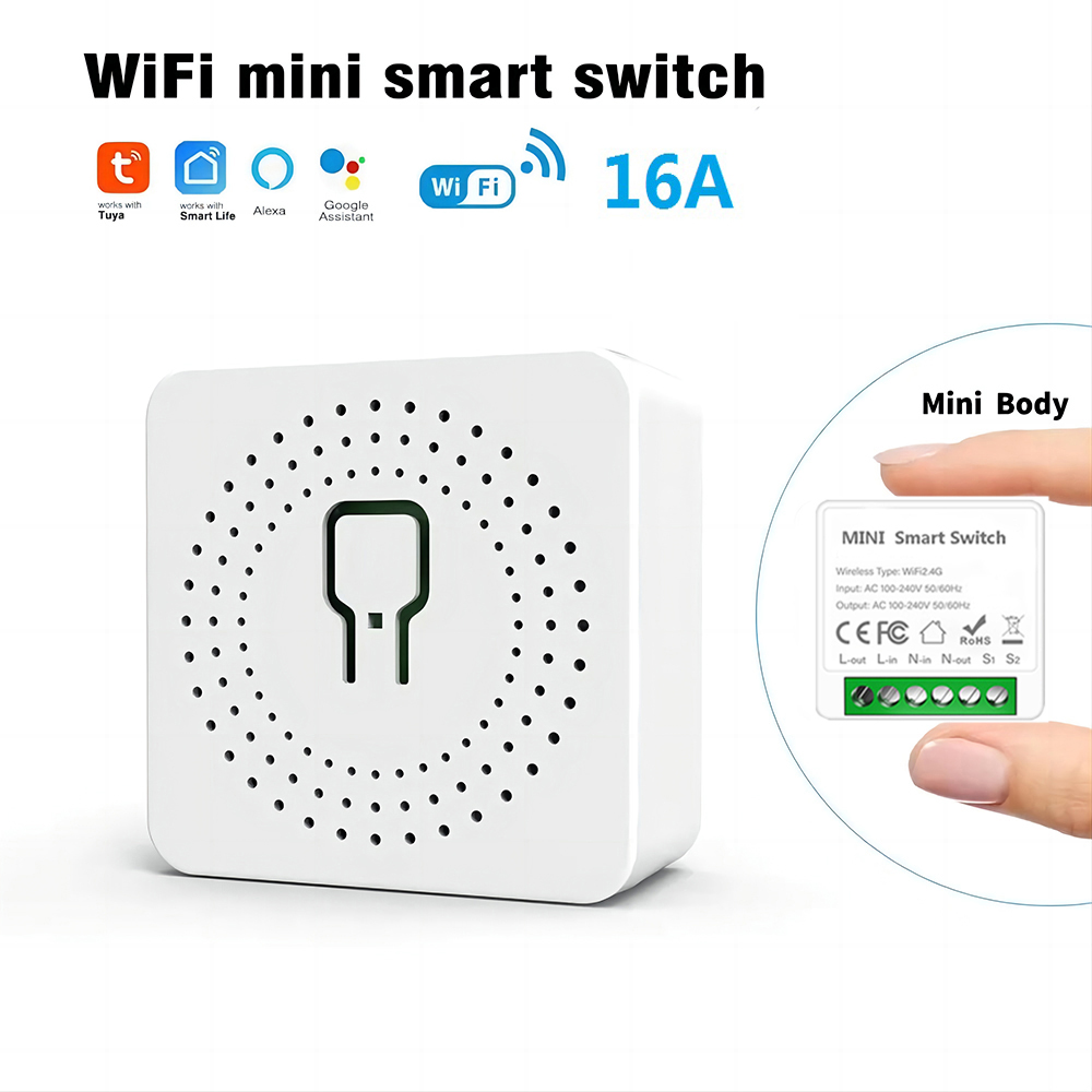 Wifi Mini Smart Switch 16A DIY - Smart Plug Mini Alexa Google review and price