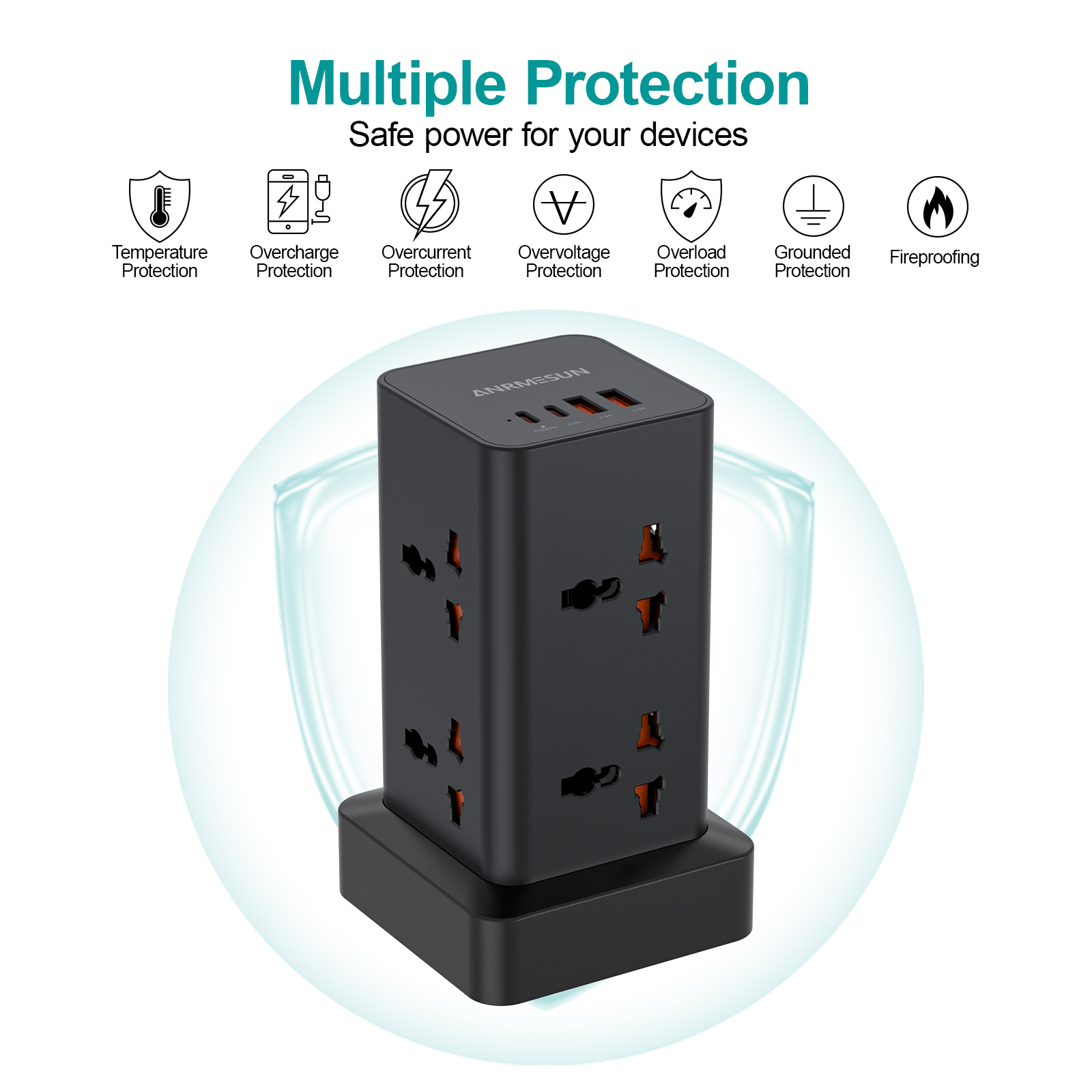 Tower Power Strip EU Plug Surg - Smart Plug Surge Protector review and price