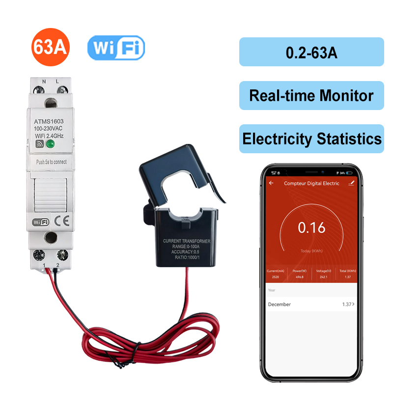 Smart WiFi Digital Energy Mete - Energy Meter Din Rail Wifi review and price