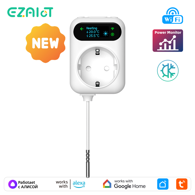 Tuya wifi smart plug thermosta - Smart Socket 16A Tuya App review and price