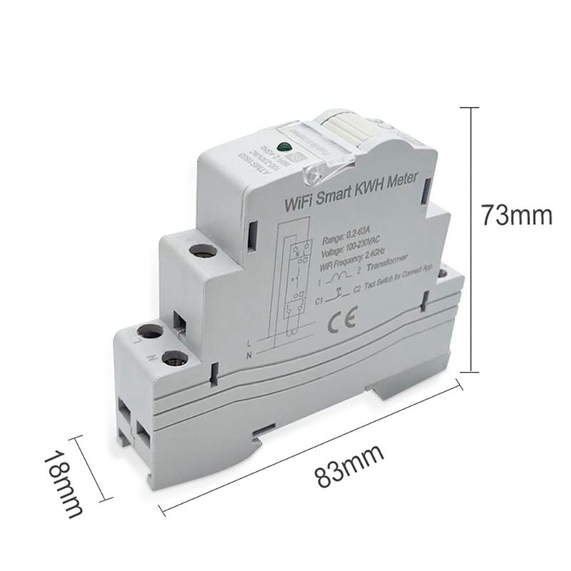 ABJI-2X ATMS1603 Tuya Single P - Energy Meter Din Rail Wifi review and price