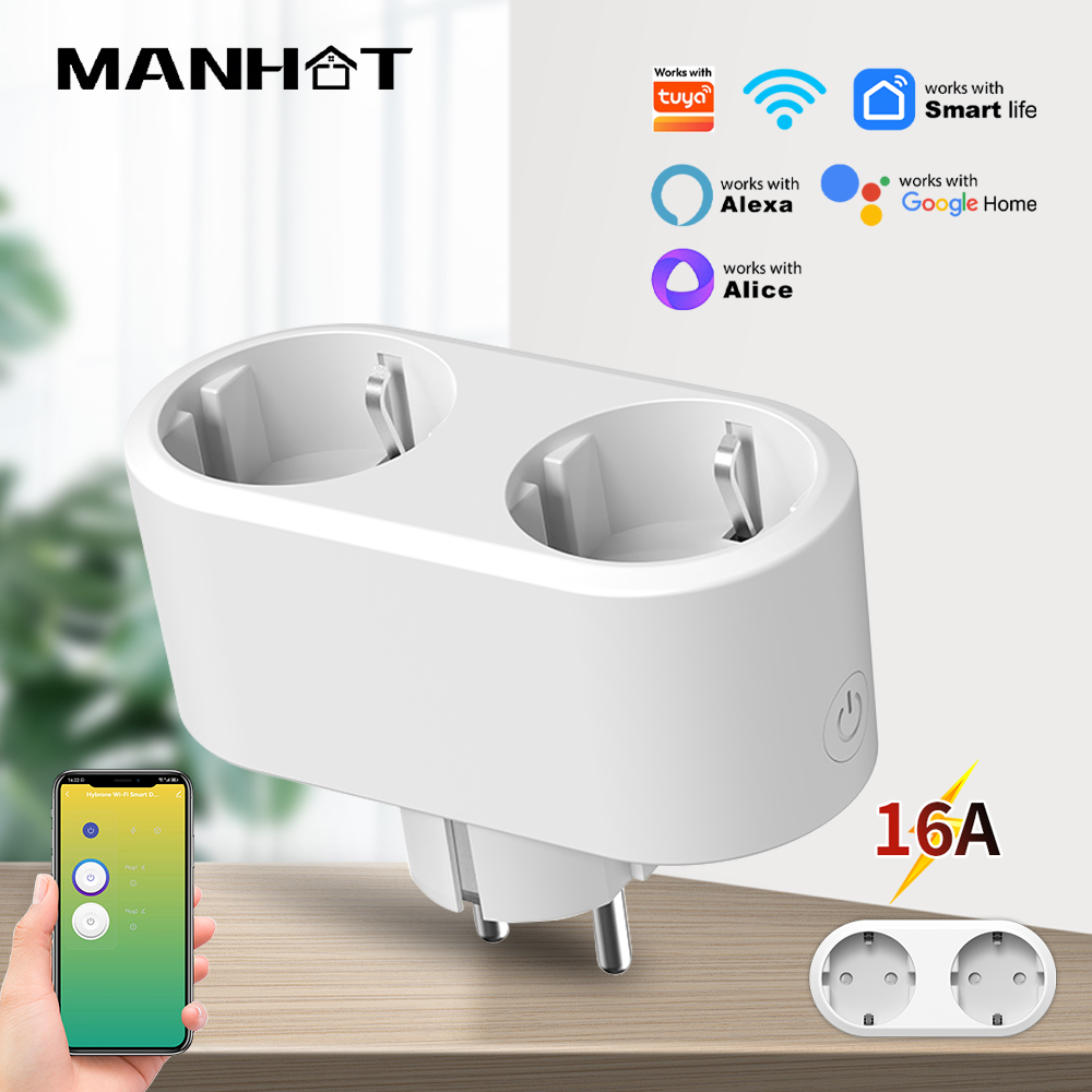 WiFi Smart Plug Dual Outlet 16 - Smart Socket 16A Tuya App review and price