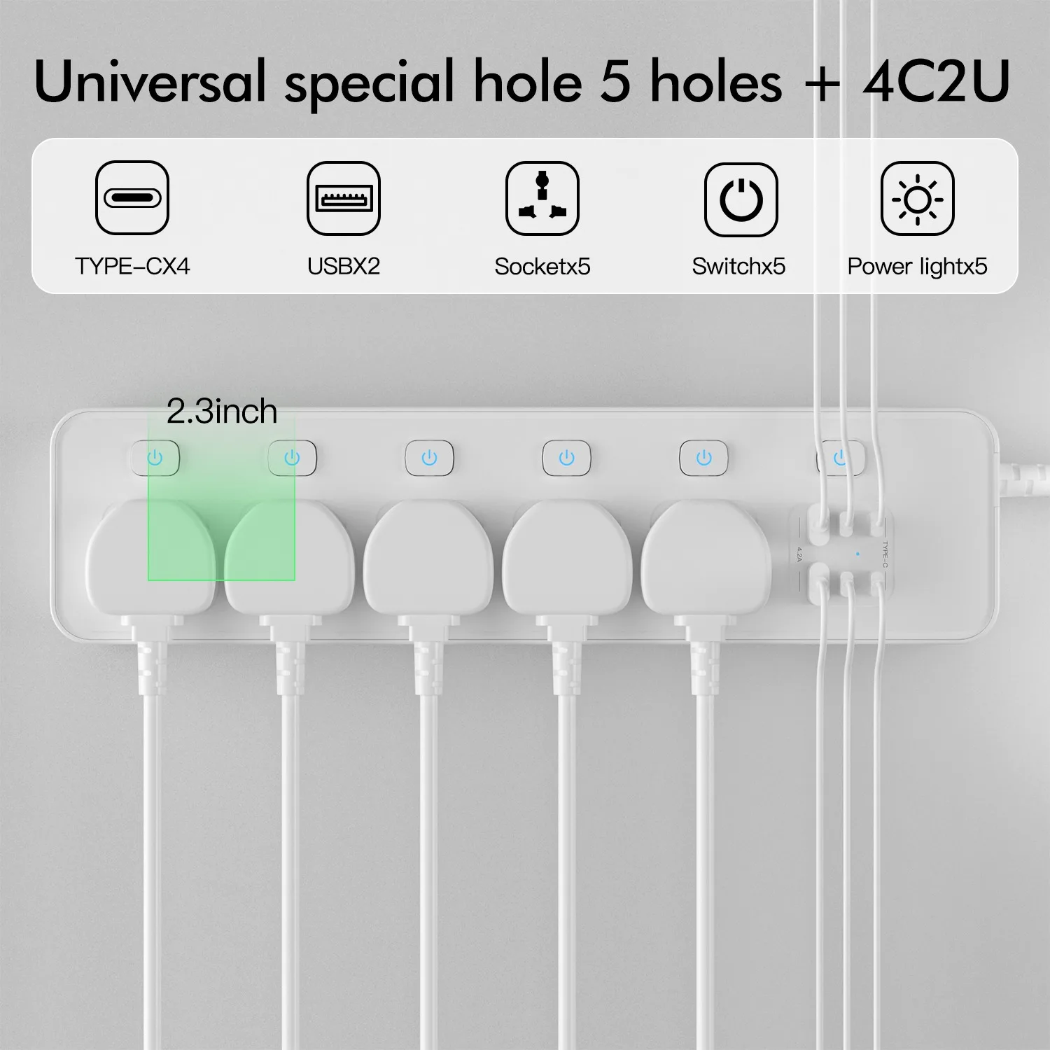 Universal Power Strip Extensio - Smart Plug Surge Protector review and price