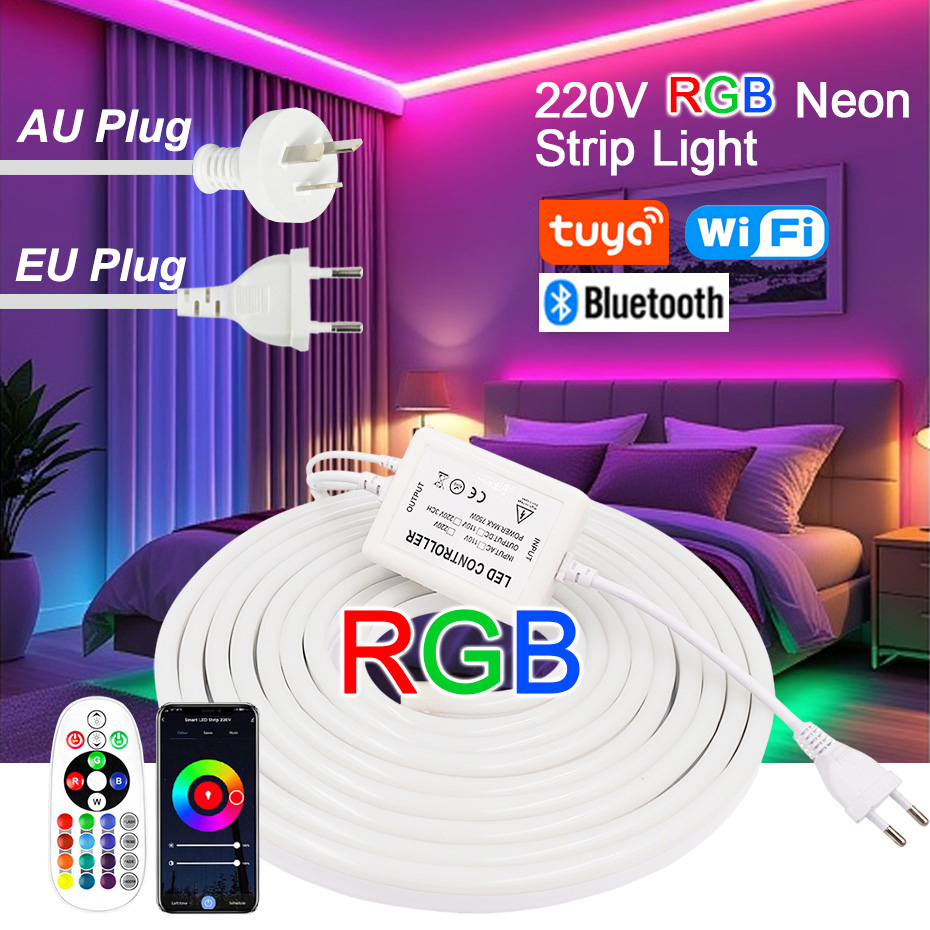 220V RGB LED Neon Strip with E - Smart Plug Outdoor Waterproof review and price