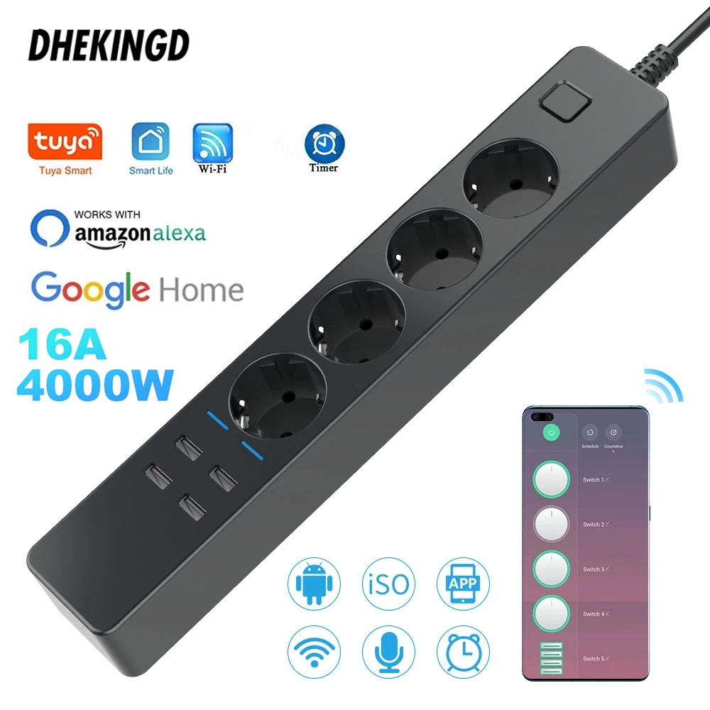 1.8M 3M 5M Wifi Smart Power St - Smart Power Strip 4 Outlet Usb review and price