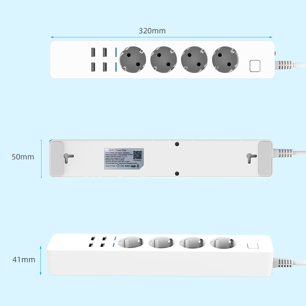 Smart Power Strip Wifi 4 EU Ou - Smart Power Strip 4 Outlet Usb review and price
