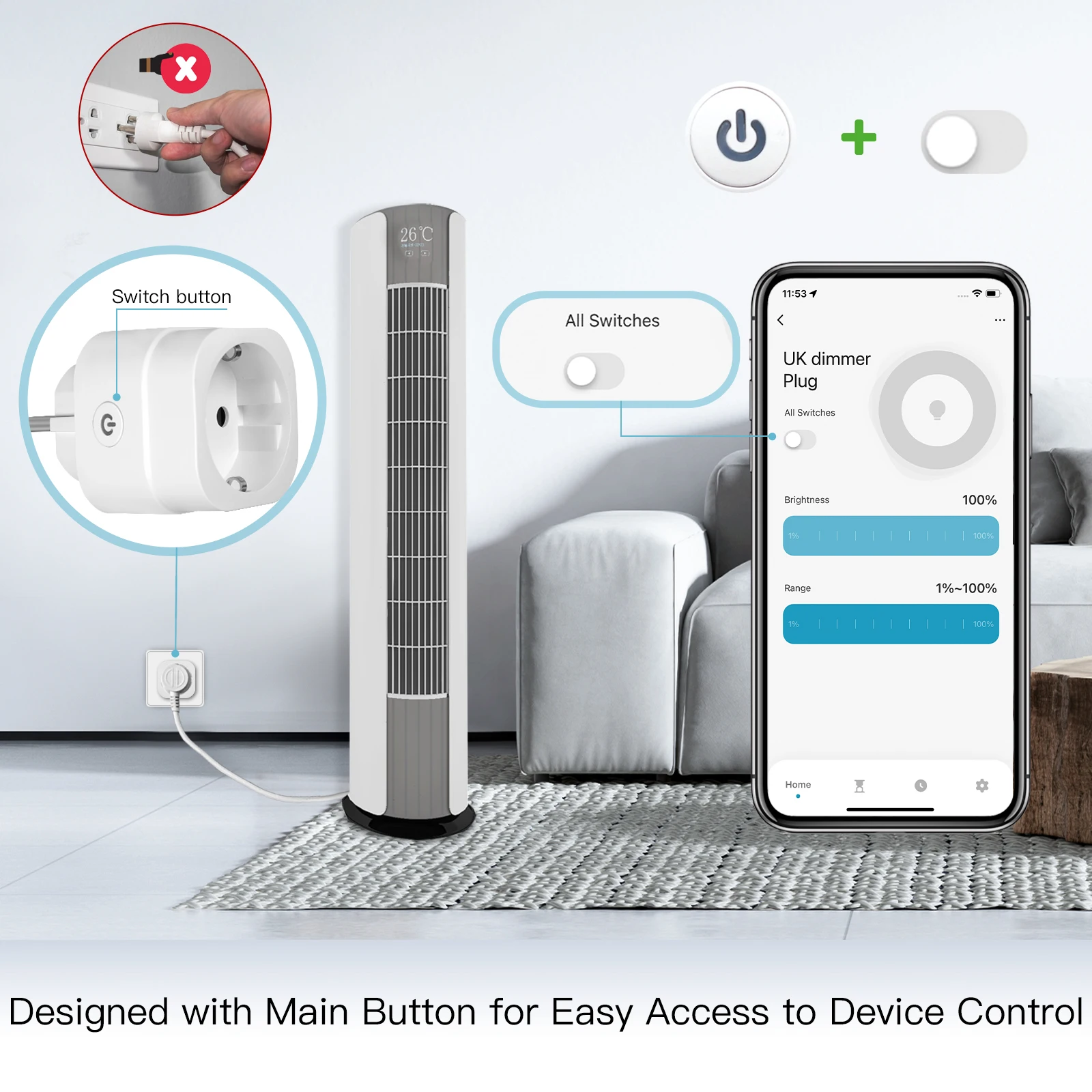 MOES Tuya WiFi Smart Plug Dimm - Smart Plug Energy Monitoring Wifi review and price