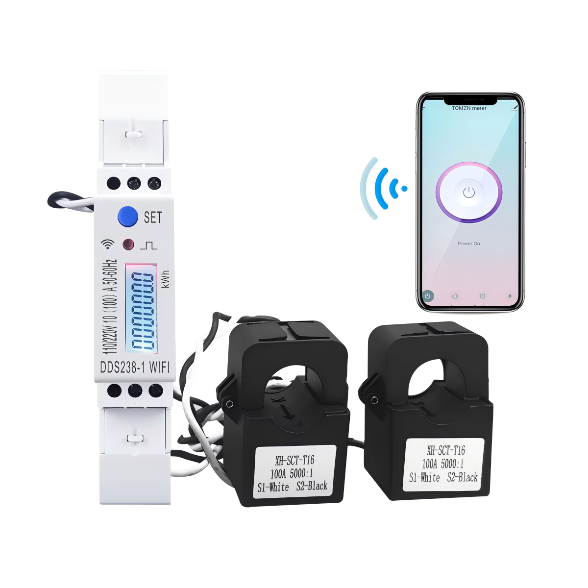 100A Din Rail 18mm 2 Phase 3 W - Energy Meter Din Rail Wifi review and price