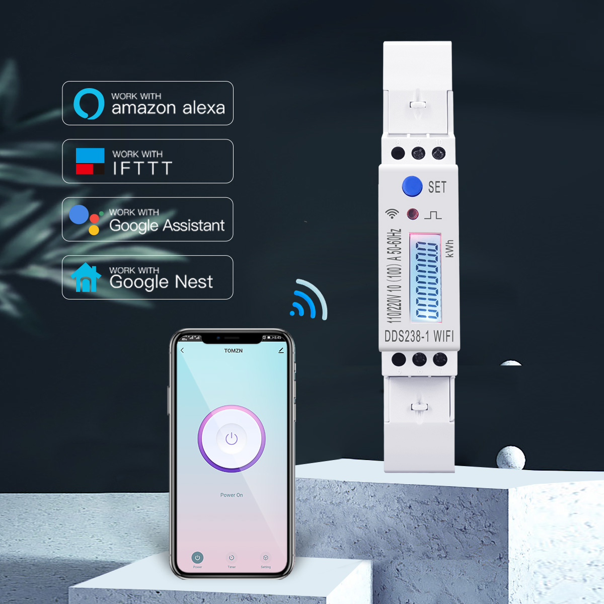 100A Din Rail 18mm 2 Phase 3 W - Energy Meter Din Rail Wifi review and price