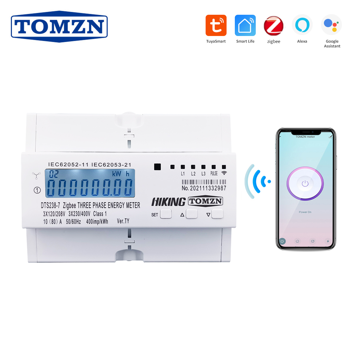 TOMZN 80A 3 Phase Zigbee Gatew - Energy Meter Din Rail Wifi review and price