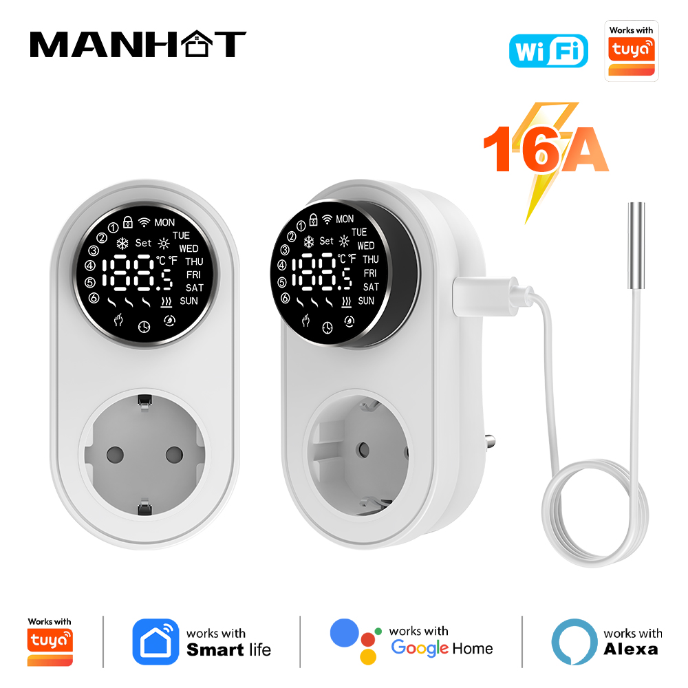 MANHOT Wifi Smart Plug-in Ther - Smart Socket 16A Tuya App review and price