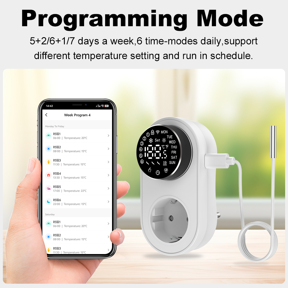 MANHOT Wifi Smart Plug-in Ther - Smart Socket 16A Tuya App review and price