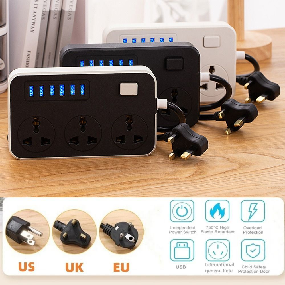 UK EU US Outlet Power Strip 2m - Smart Plug Surge Protector review and price